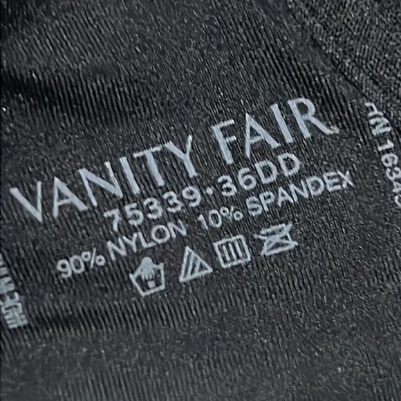 Vanity Fair Black 36DD (36E) style number 75339 front  closure bra set o… - Picture 9 of 12